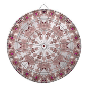 Tabla Dardos Placa de Arte Floral Rosa
