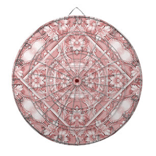 Tabla Dardos Placa de Arte Floral Rosa