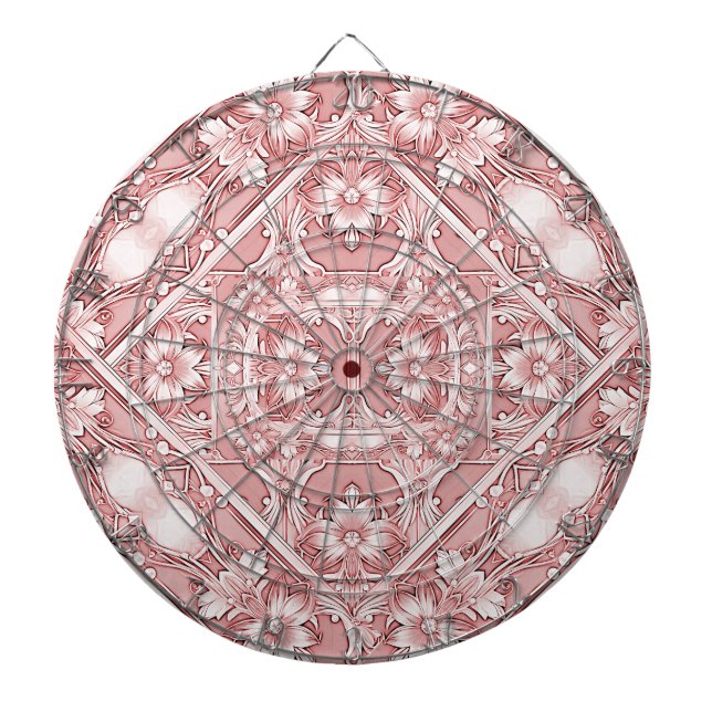 Tabla Dardos Placa de Arte Floral Rosa (Frente)