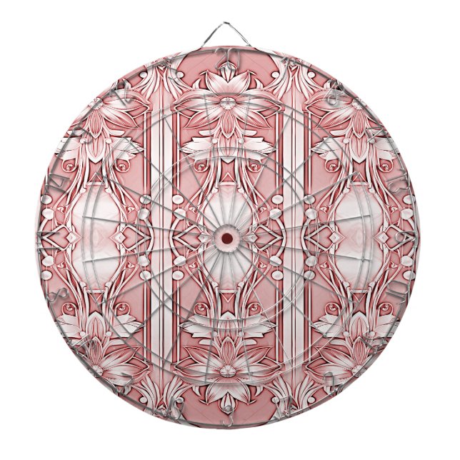 Tabla Dardos Placa de Arte Floral Rosa (Frente)