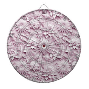 Tabla Dardos Placa de Arte Floral Rosa