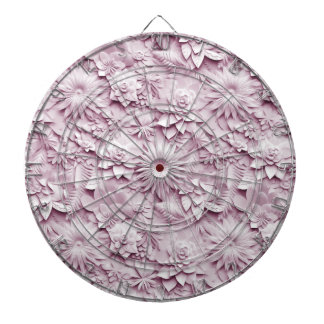 Tabla Dardos Placa de Arte Floral Rosa