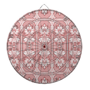 Tabla Dardos Placa de Arte Floral Rosa