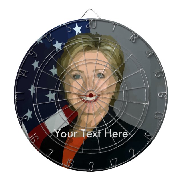 Tabla Dardos Placa de arte personalizada Hillary Clinton Metal  (Frente)