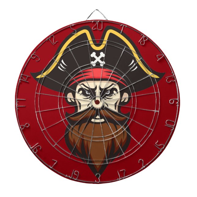 Tabla Dardos Placa de Arte Pirate Mascot (Frente)