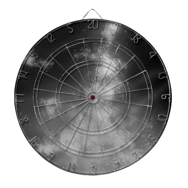 Tabla Dardos Placa de Cinza Monocromática Starry Night Sky (Frente)
