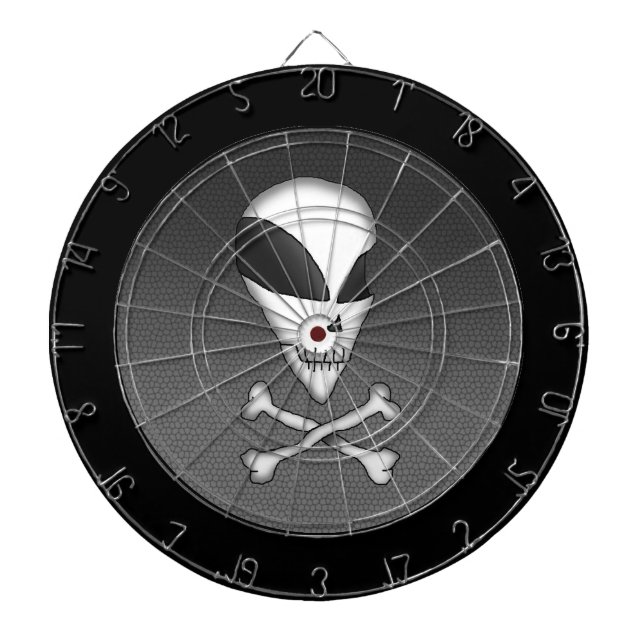 Tabla Dardos Placa de dardo - Área 51 Caveira e Crossbones (Frente)