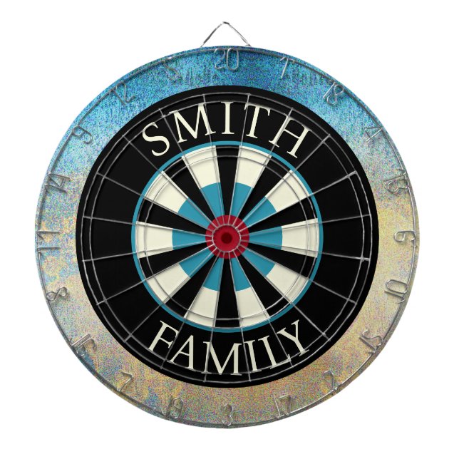 Tabla Dardos Placa de dardo azul preto personalizada (Frente)