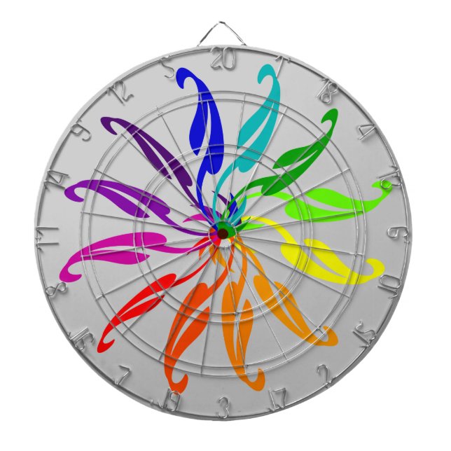 Tabla Dardos Placa de dardo - Folhas de roda colorida (Frente)