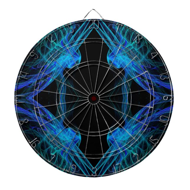 Tabla Dardos Placa de dardo frontal azul e abstrato preto (Frente)