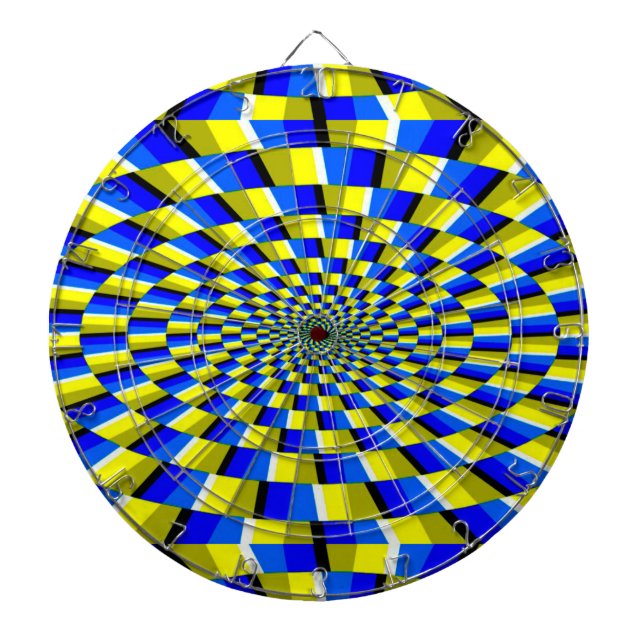 Tabla Dardos Placa de dardos/Abstrato amarelo e azul (Frente)
