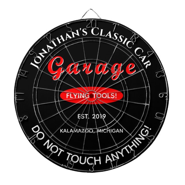 Tabla Dardos Placa de dardos para automóveis mecânicos de garag (Frente)