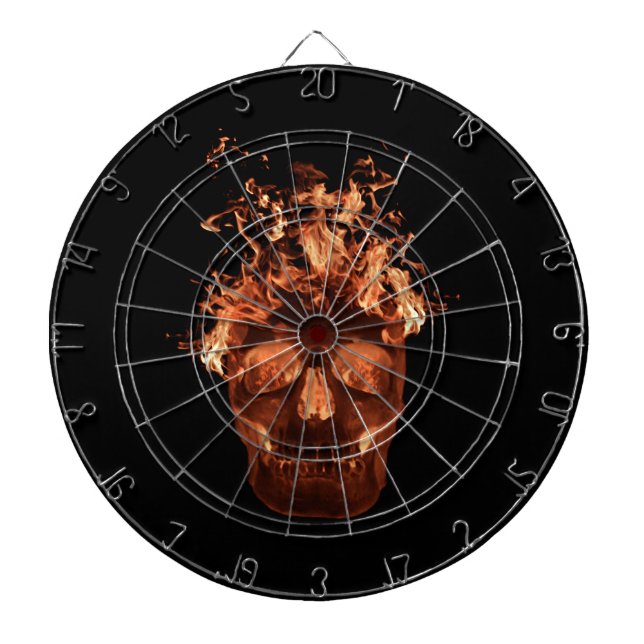 Tabla Dardos Placa de Dart do Crânio de Fogo Laranja (Frente)