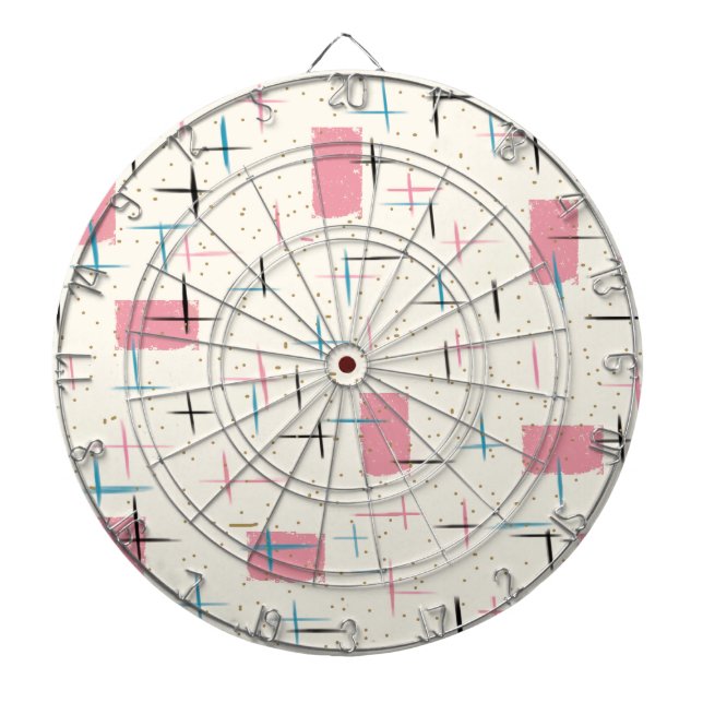 Tabla Dardos Placa de Dart Retro Atomic Pink (Frente)