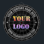 Tabla Dardos Placa de texto para logotipos de negócios personal<br><div class="desc">Cores e fontes personalizadas - Design suas próprias pranchetas com logotipo e nome personalizados simples da sua empresa no site ou Design profissional de texto personalizado Placa de início de negócios / presente - Adicione seu logotipo - Imagem ou foto - Código QR / Nome - Empresa/site ou telefone, e-mail...</div>