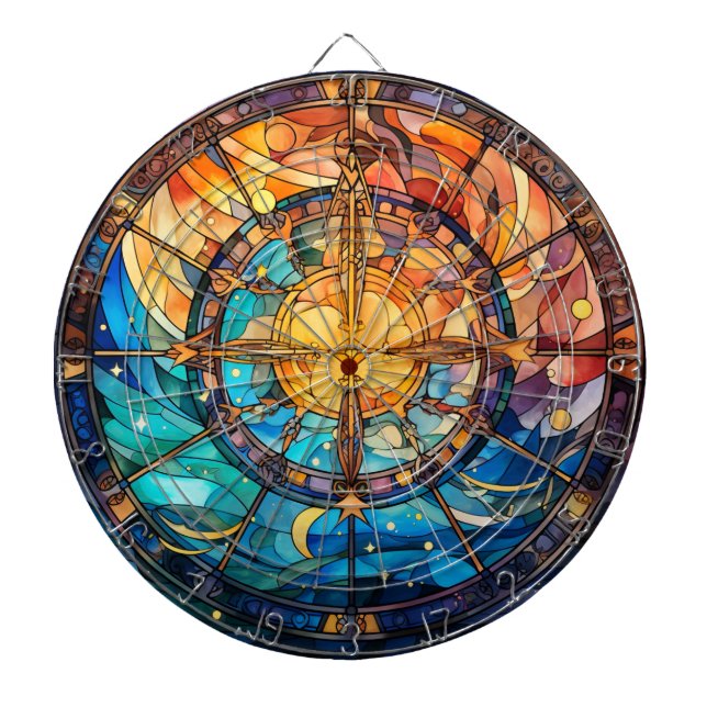 Tabla Dardos Placa de vidro celestial (Frente)