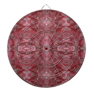 Tabla Dardos Placa Fractal Vermelha e Rosa