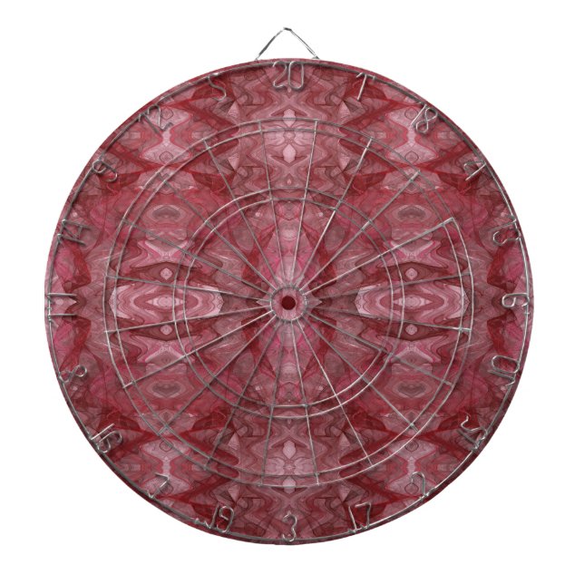 Tabla Dardos Placa Fractal Vermelha e Rosa (Frente)