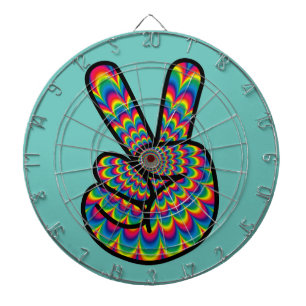 TABLA DARDOS PLACA INICIAL DE PAZ HIPPIE