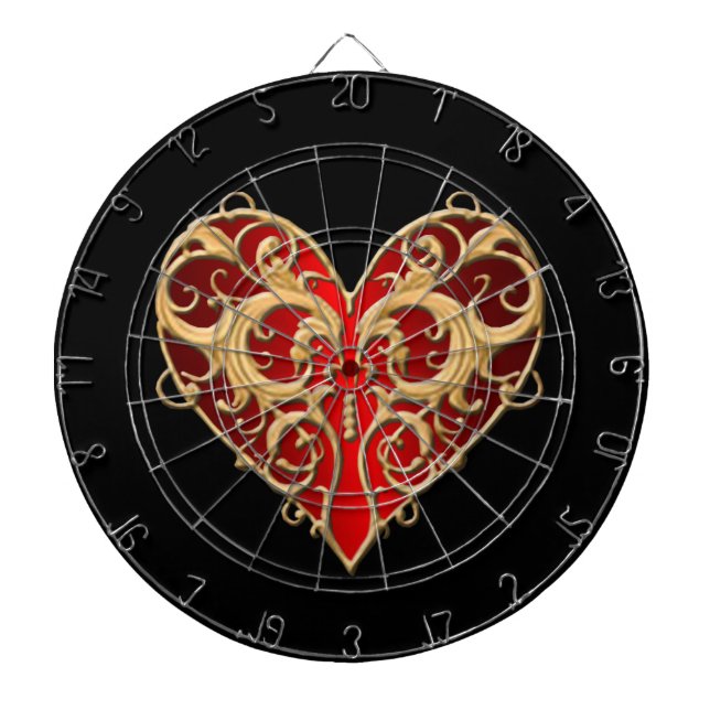 Tabla Dardos Placa Red Filigree Heart Dart (Frente)