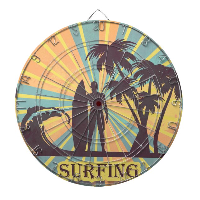 Tabla Dardos Placa Surfer Dude Dart (Frente)