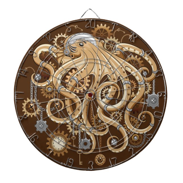 Tabla Dardos Polvo Steampunk Retro Fantasia Mecânica (Frente)