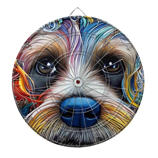 Tabla Dardos Pop Art Terrier bonito (Frente)