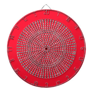 Tabla Dardos Prata retro e art deco vermelho