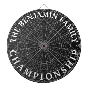 Tabla Dardos presente de família personalizável, moderna e abst