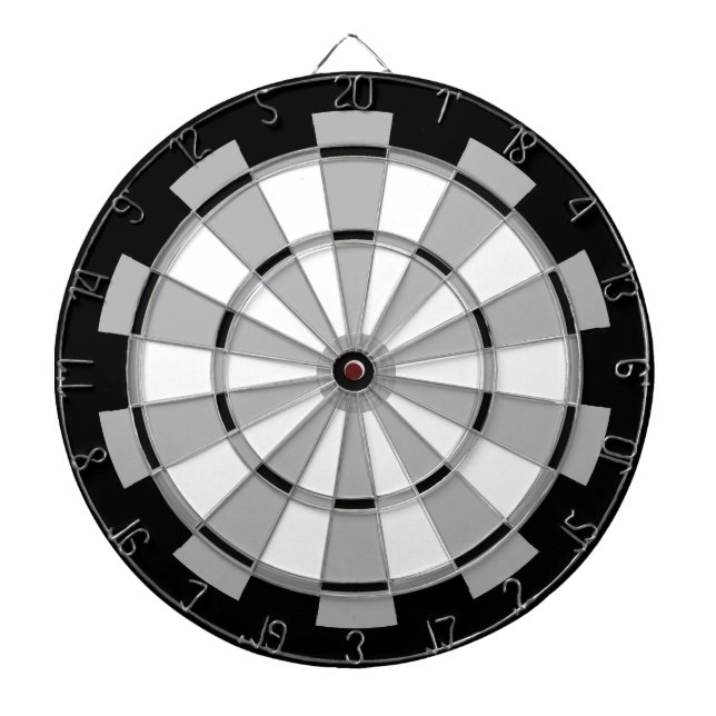 Tabla Dardos Preto e branco com regulamentação da pilha de Cinz (Frente)