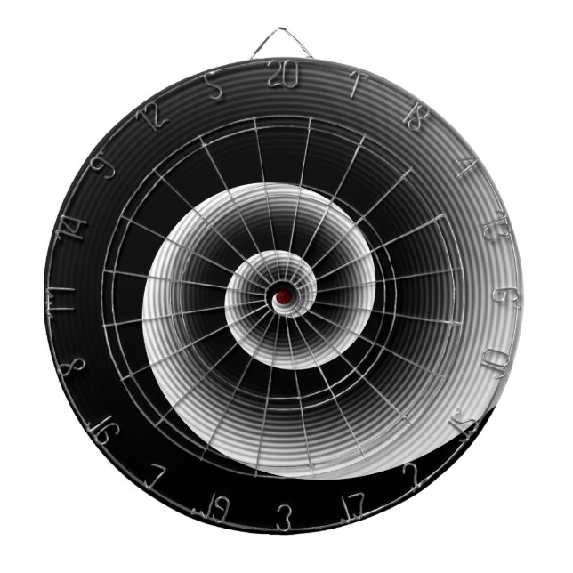 Tabla Dardos preto e branco contemporâneo (Frente)