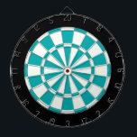 Tabla Dardos Preto-Teal E Branco<br><div class="desc">Teal Black E White Dart Board</div>