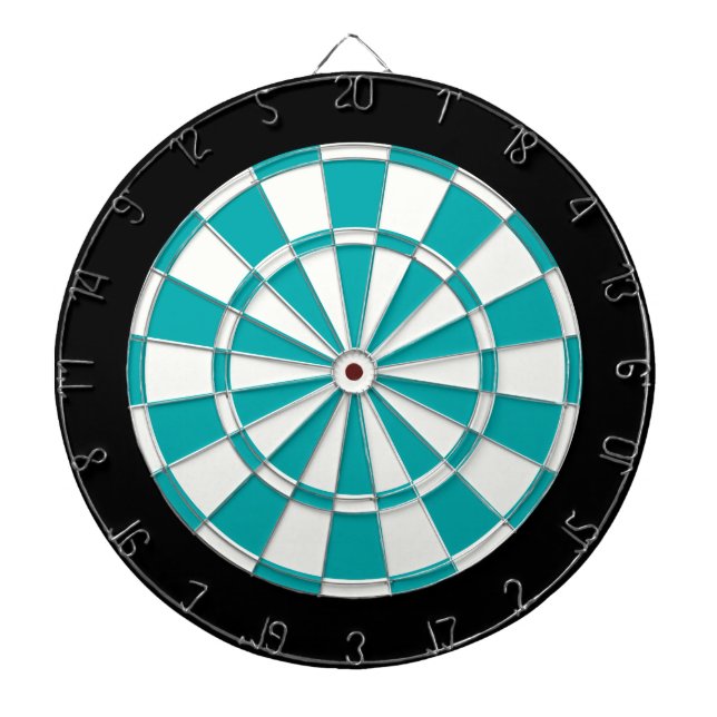 Tabla Dardos Preto-Teal E Branco (Frente)