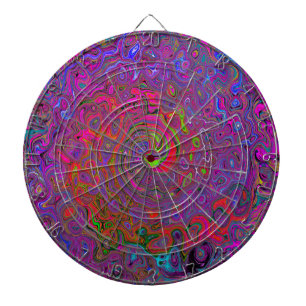 Tabla Dardos Psicodélica Groovy Magenta Retro Líquido