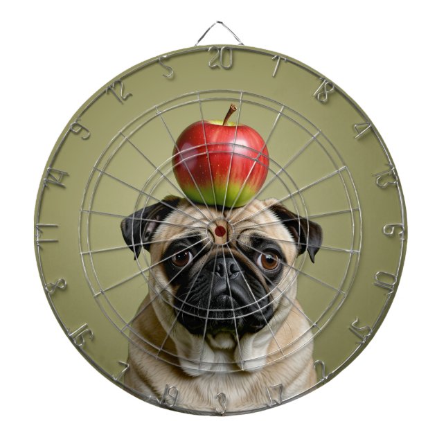 Tabla Dardos Pug Apple (Frente)