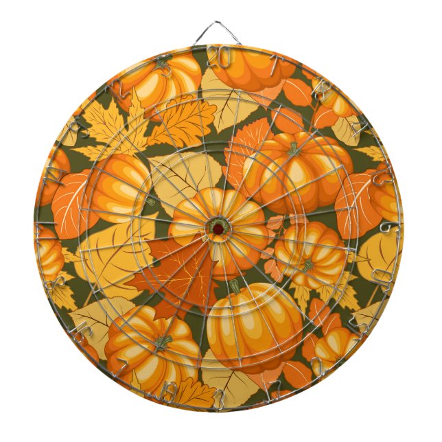 Tabla Dardos Pumpkins Patterno do Halloween em Fall Season (Frente)