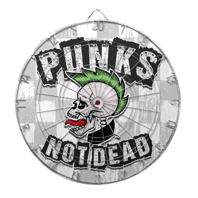 Tabla Dardos Punks Not Morto Skull Mohawk Punk Rock Rocker (Frente)