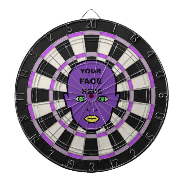 Tabla Dardos Purple Personalized Dart Board – Add Your Face (Frente)