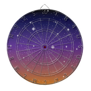 Tabla Dardos Púrpura e Dourada Starry Sunset