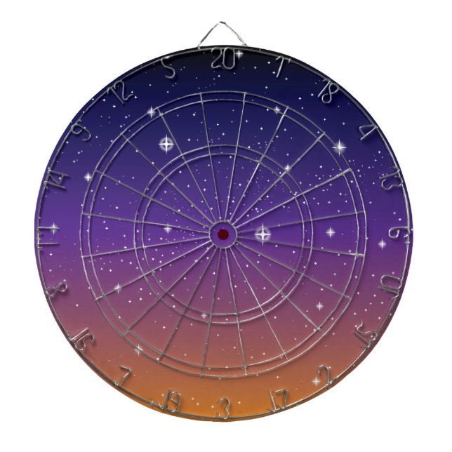 Tabla Dardos Púrpura e Dourada Starry Sunset (Frente)