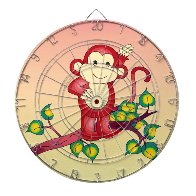 Tabla Dardos Quadro de ação de macacos vermelhos cortados (Frente)