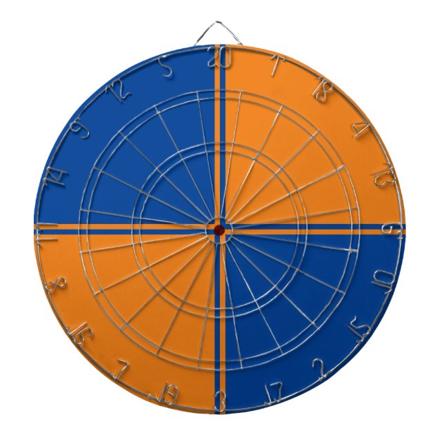Tabla Dardos Quadro de Arte Azul Divertido e Laranja (Frente)