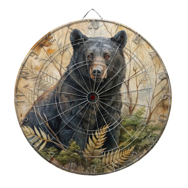Tabla Dardos Quadro De Arte Do Urso Da Madeira (Frente)