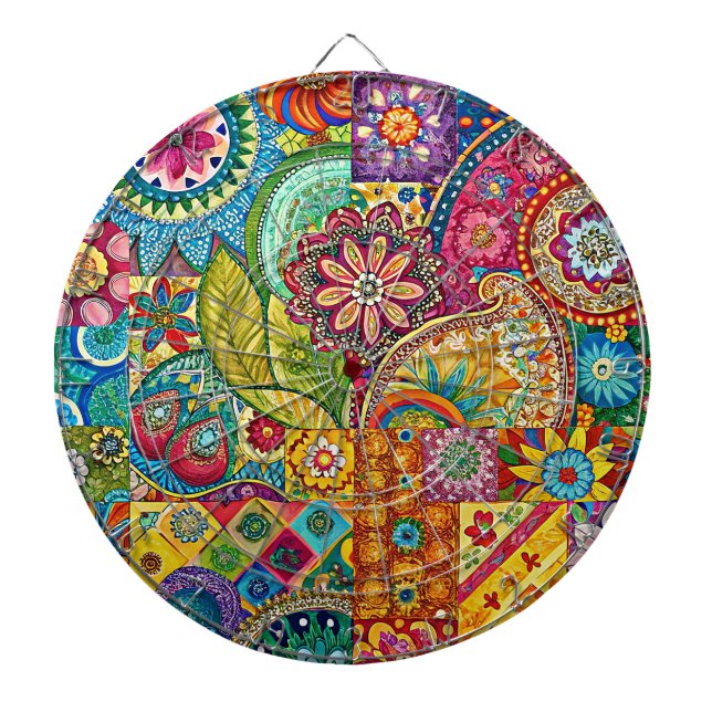 Tabla Dardos Quadro de Arte Hippie (Frente)