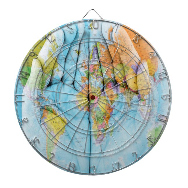 Tabla Dardos Quadro de Arte Mundial em Mãos (Frente)