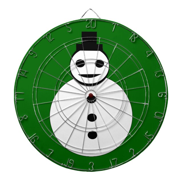 Tabla Dardos Quadro de Dart Snowman de Natal sorridente (Frente)