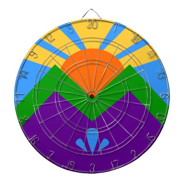 Tabla Dardos Quadro de dartéis com bandeira de Primavera Manito (Frente)