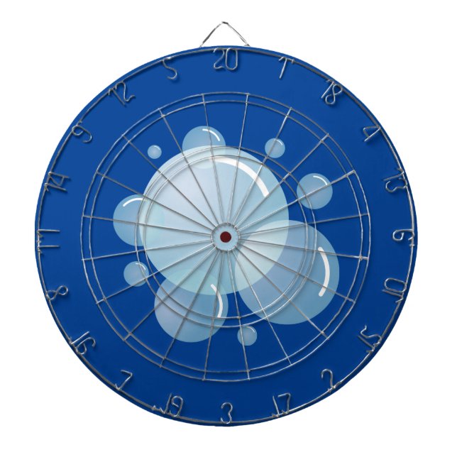 Tabla Dardos Quadro de impressão com bolhas de sabão azul (Frente)