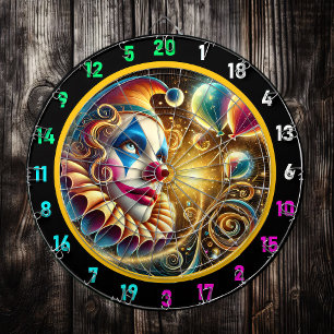 Tabla Dardos Quadro De Rosto Com Palhaço Whimsical com Balões