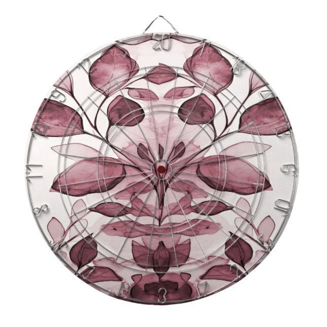 Tabla Dardos Quadro de Trabalho das Folhas Vermelhas Modernas (Frente)